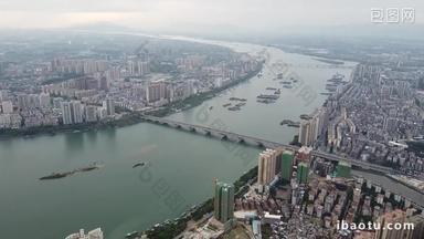 一河两岸城市湛江广州惠州航拍